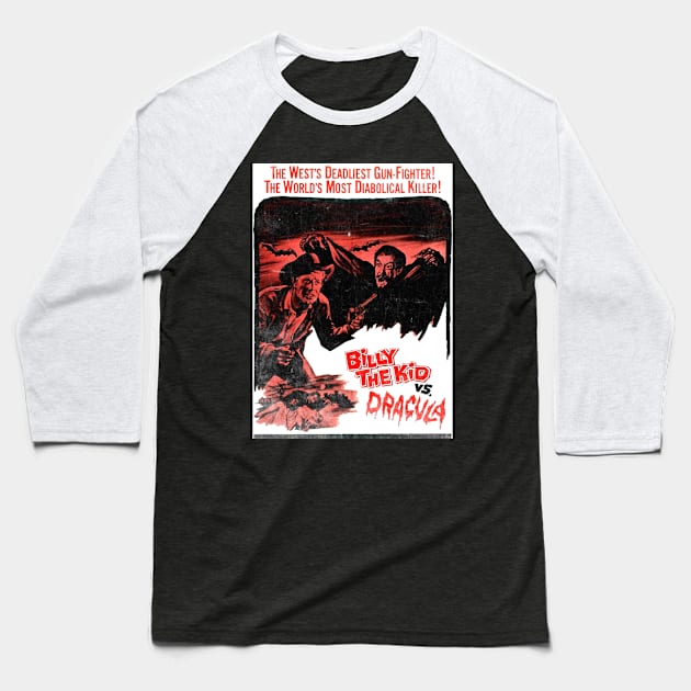 Billy the Kid vs Dracula Baseball T-Shirt by zombill